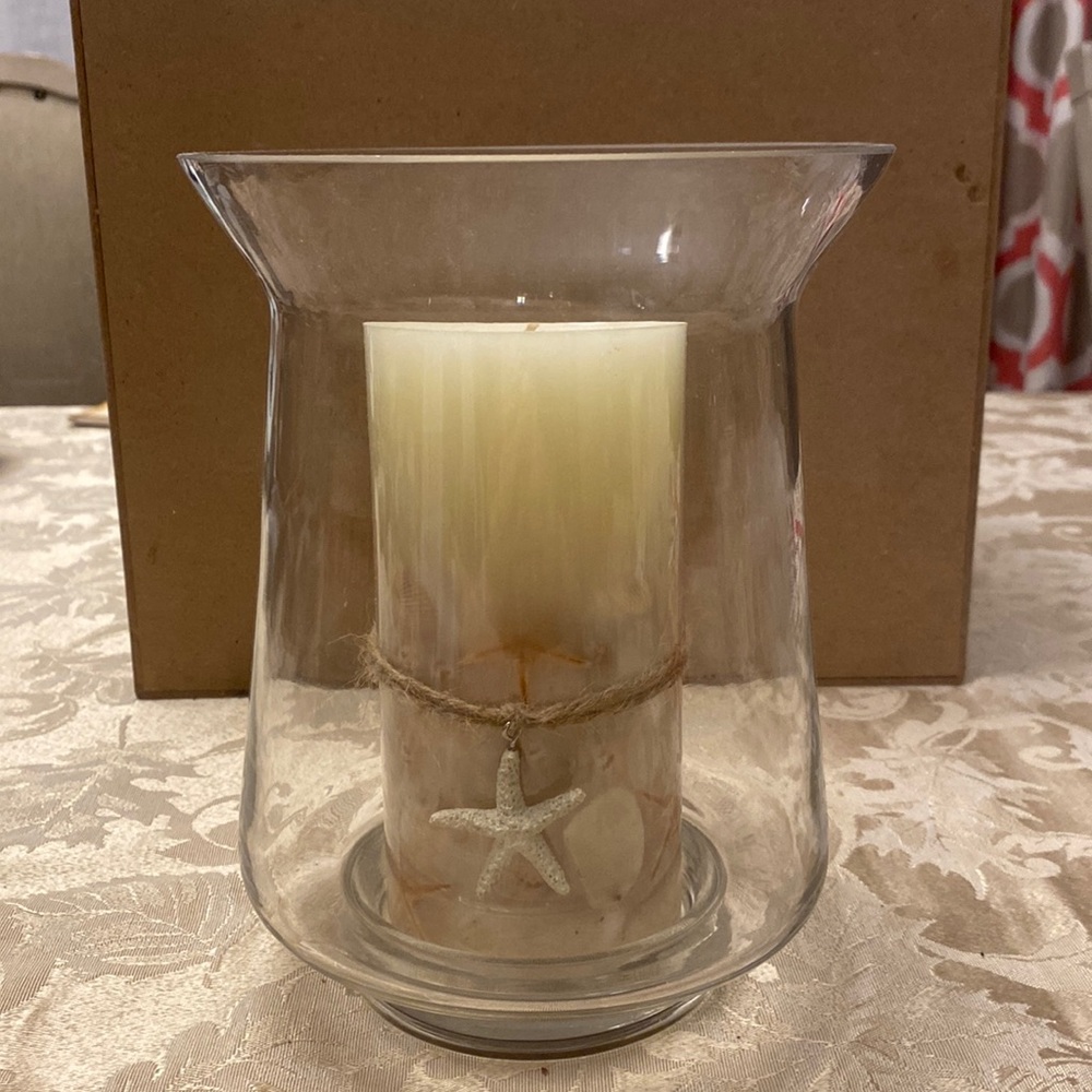 COPY - Pier 1 Glass Candle Vase with Starfish Candle